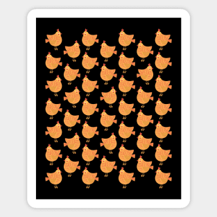 The cute yellow and red chicken pattern, 4 Magnet